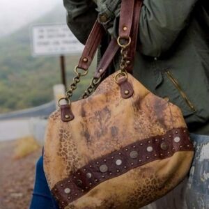 Old Gringo Leopard Print Suede Handbag